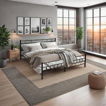 Metalen bed met lattenbodem in modern ontwerp, Verzenden, Nieuw