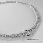 Zilveren koningsschakel schakel ketting, Verzenden, Nieuw, Zilver