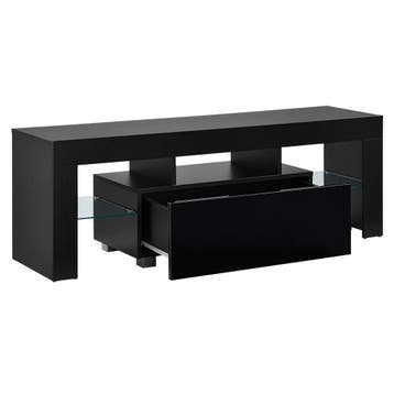 Tv meubel Grimsey met led verlichting 130x35x45 cm zwart, Verzenden, Nieuw