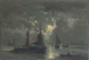Edward Moerenhout (1801–1893) - Romantisch zeegezicht met