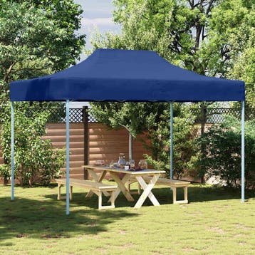 vidaXL Partytent inklapbaar 3x4 m staal blauw, Verzenden, Nieuw, Partytent