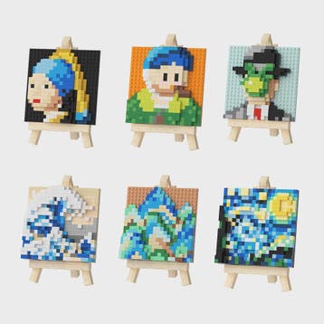 Pixel Art Bouwstenen: Iconische Schilderijen met Houten Ezel, Verzenden, Nieuw