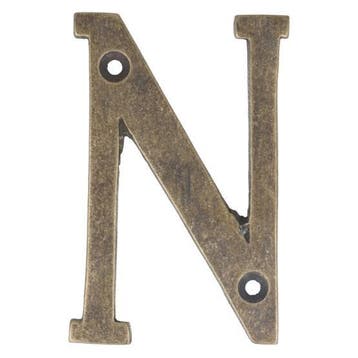 Letter groot N, brons antiek, Verzenden, Nieuw