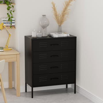 Ladekast | Lockerkast | Kledingkast | 80x40x100cm | Zwart, Huis en Inrichting, Kasten | Ladekasten, Verzenden, Nieuw