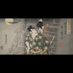 Toyohara Kunichika – Scène bij de stenen treden van de