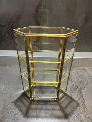 Vitrinekast - Glas en messing