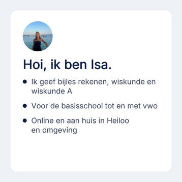 Bijles rekenen in Heiloo, basisschool tot en met vwo, Privéles, Bijles