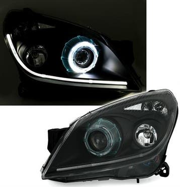 Koplampen Opel Astra H Tube Eye zwart, Ophalen of Verzenden, Nieuw