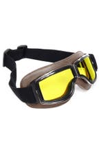 Goggles Motorbril Skibril Bril Donkerbruin Montuur Gele Glaz, Ophalen of Verzenden, Nieuw, Overige maten, Carnaval