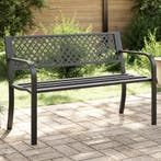 vidaXL Tuinbankje 119 cm staal zwart, Tuin en Terras, Tuinbanken, Verzenden, Nieuw, Metaal