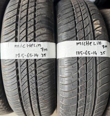 2x 175-65-14 Michelin Zomer 2x 7mm €35 Per Band 175 65 14, Ophalen, 14 inch, Gebruikt, 175 mm