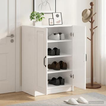 vidaXL Schoenenkast UTRECHT 59,5 x 39,5 x 87 cm Bewerkt hout, Verzenden, Nieuw