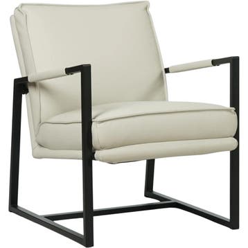 Witte leren fauteuil, Ophalen of Verzenden, Nieuw, Leer