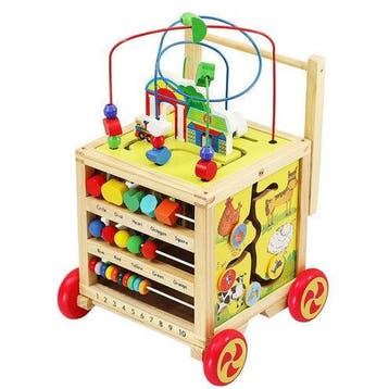 Houten Educatieve Baby Loopwagen – Speel- & Leerkubus –, Ophalen of Verzenden, Nieuw