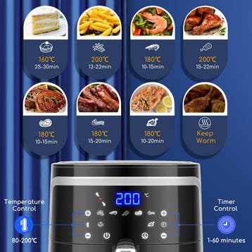 Airfryer XXL - heteluchtfriteuse - 7L - 1900W - Zwart - Aigo, Verzenden, Zo goed als nieuw