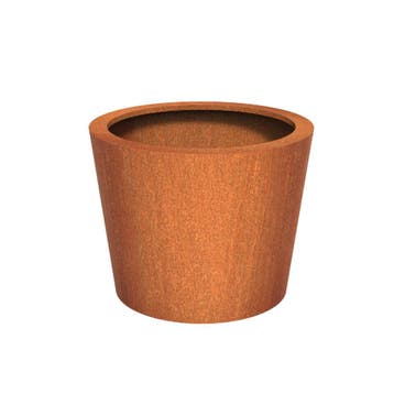 Cortenstaal plantenbak taps Ø100x80cm - Met bodem, Tuin en Terras, Bloembakken en Plantenbakken, 100 cm of meer, Rond, Nieuw, Metaal