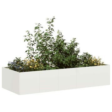 vidaXL Plantenbak 200x80x40 cm staal wit, Verzenden, Nieuw, Metaal, 60 tot 100 cm
