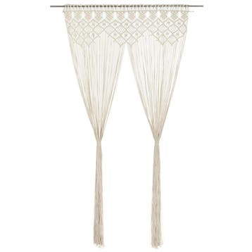 vidaXL Gordijn macramé 140x240 cm katoen, Verzenden, Nieuw, Crème