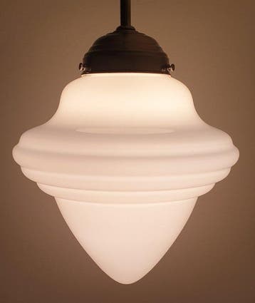 Lamp - Acorn - Opaline glas - Art Deco stijl