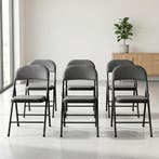 Bureaustoel klapstoel opvouwbaar 80x46x50 cm set van 6 grijs, Huis en Inrichting, Stoelen, Verzenden, Nieuw