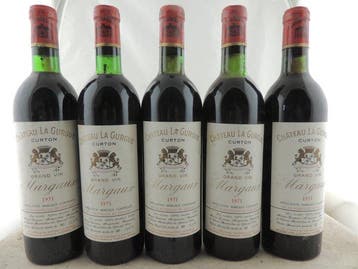 1971 Château La Gurgue - Margaux - 5 Flessen (0.75 liter), Nieuw