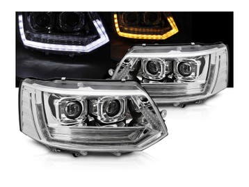 Full LED koplampen T6 Look Chrome geschikt voor VW T5, Verzenden, Nieuw, Volkswagen