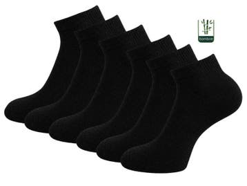 6 paar Naadloze Bamboe Sneakersokken - Zwart, Verzenden, Nieuw
