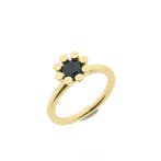 Bron Jewelry gouden Sprite ring met London Blue Topaas, Gebruikt, Overige kleuren, Ophalen of Verzenden, Kleiner dan 17