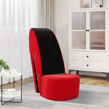 vidaXL Hakstoel fluweel rood, Verzenden, Nieuw