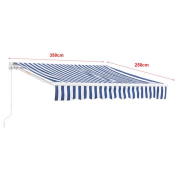 Zonnescherm Bitonto luifel handbediend met knikarm 350x250 c, Verzenden, Nieuw