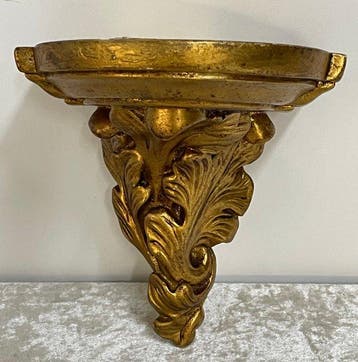 Beeld, Wandconsole Rococostijl - 15 cm - Gips