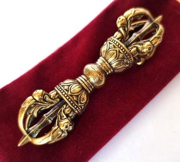 Brons – Ritueel tantrische scepter – Vajra (Dorje – ), Antiek en Kunst