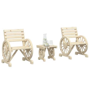 vidaXL 3-delige Loungeset massief vurenhout, Verzenden, Nieuw, Hout, Loungeset