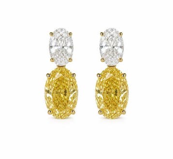 Oorbellen - 14 karaat Geel goud - 6.44ct. tw. Geel Diamant, Sieraden, Tassen en Uiterlijk, Oorbellen, Nieuw