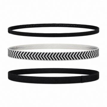 Haarband Sport 1cm – Elastiek - Anti-slip – Zwart Wit - Set, Nieuw