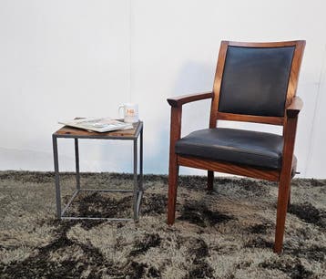 Fauteuil EasyUpChair Sta Op Zwart Leer Zo Goed Als Nieuw, Ophalen of Verzenden, Nieuw