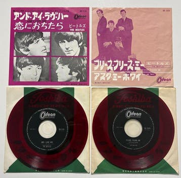 The Beatles - Set of 2 Japanese Red Wax Singles – “Please, Nieuw in verpakking