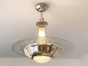 Chandelier - lustre 1935 Art Deco Petitot Ezan (attr.) -
