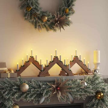vidaXL Kerst Kaars Brug 3 st 7 LEDs Warmwit 39.5 x 5 x 29, Verzenden, Nieuw