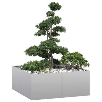 vidaXL Plantenbak 100x100x40 cm gegalvaniseerd staal, Tuin en Terras, 100 cm of meer, Verzenden, Nieuw, Metaal
