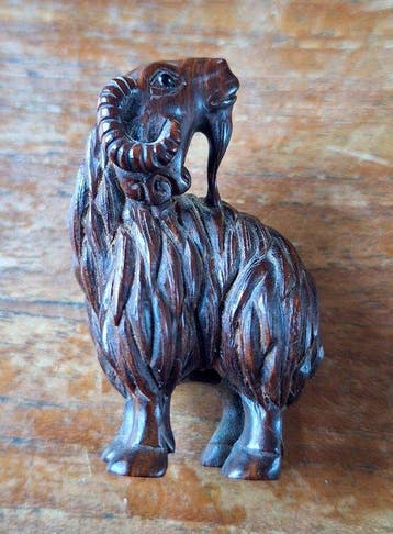 Wilde geit - exotisch hout - Japan - Shwa periode