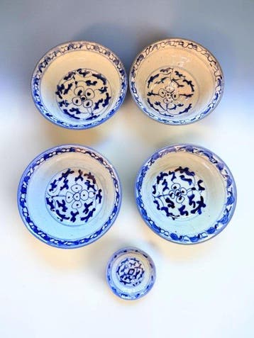 Kom (5) - Chinese Blue & White Porcelain – Qing Dynasty,