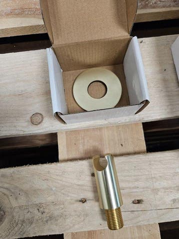 Saniclear Plus handdouche houder geborsteld messing mat, Doe-het-zelf en Verbouw, Sanitair, Ophalen of Verzenden, Nieuw, Bad