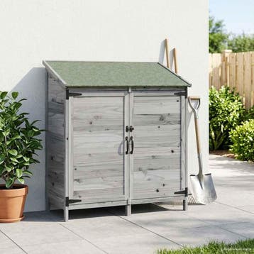 vidaXL Tuinschuur Grijs 106,5 x 56 x 113,5 cm Massief, Verzenden, Nieuw