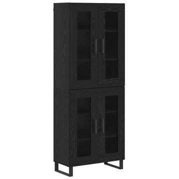 vidaXL buffetkast 2 st Zwart Eiken 69,5 x 34 x 180 cm, Minder dan 50 cm, Verzenden, Nieuw, Minder dan 100 cm