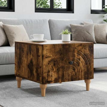 vidaXL Salontafel met lade Gerookt eiken 49 x 50 x 40 cm, Huis en Inrichting, Verzenden, Nieuw, Overige houtsoorten, 50 tot 100 cm