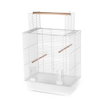 Vogelkooi Duvo Ara Cabrio Wit – Parkietenkooi met Uitklap., Verzenden, Nieuw, Overige materialen, Vogelkooi