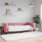 vidaXL Slaapbank 80x200 cm fluweel roze, Eenpersoons, Verzenden, Nieuw, 80 cm