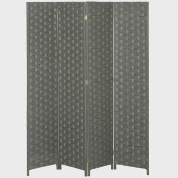 HOMCOM Houten Kamerscherm - 4 Panelen Kamerverdeler - 159,5, Verzenden, Nieuw