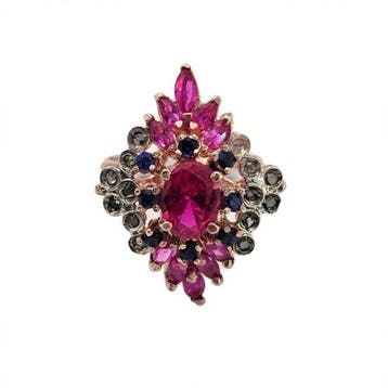 Zonder minimumprijs - Ring - 9 kt. Roségoud, Zilver Spinel -, Nieuw